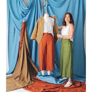 The Maybe Collection Linen Pants Size‎ Small Mustard Minimalist